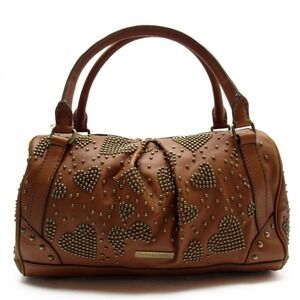 Burberry Handbag Leather Metal Brown